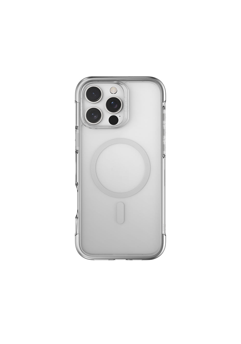 Apple iPhone 16 Pro Max Kılıf Manyetik Şarj Uyumlu Raptic Air Serisi Airbag Tasarımlı Metal Köşelikli Şeffaf Kapak