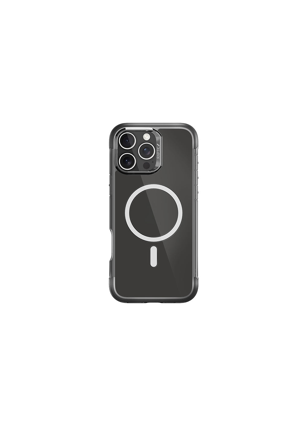 Apple iPhone 16 Pro Max Kılıf Manyetik Şarj Uyumlu Raptic Air Serisi Airbag Tasarımlı Metal Köşelikli Şeffaf Kapak