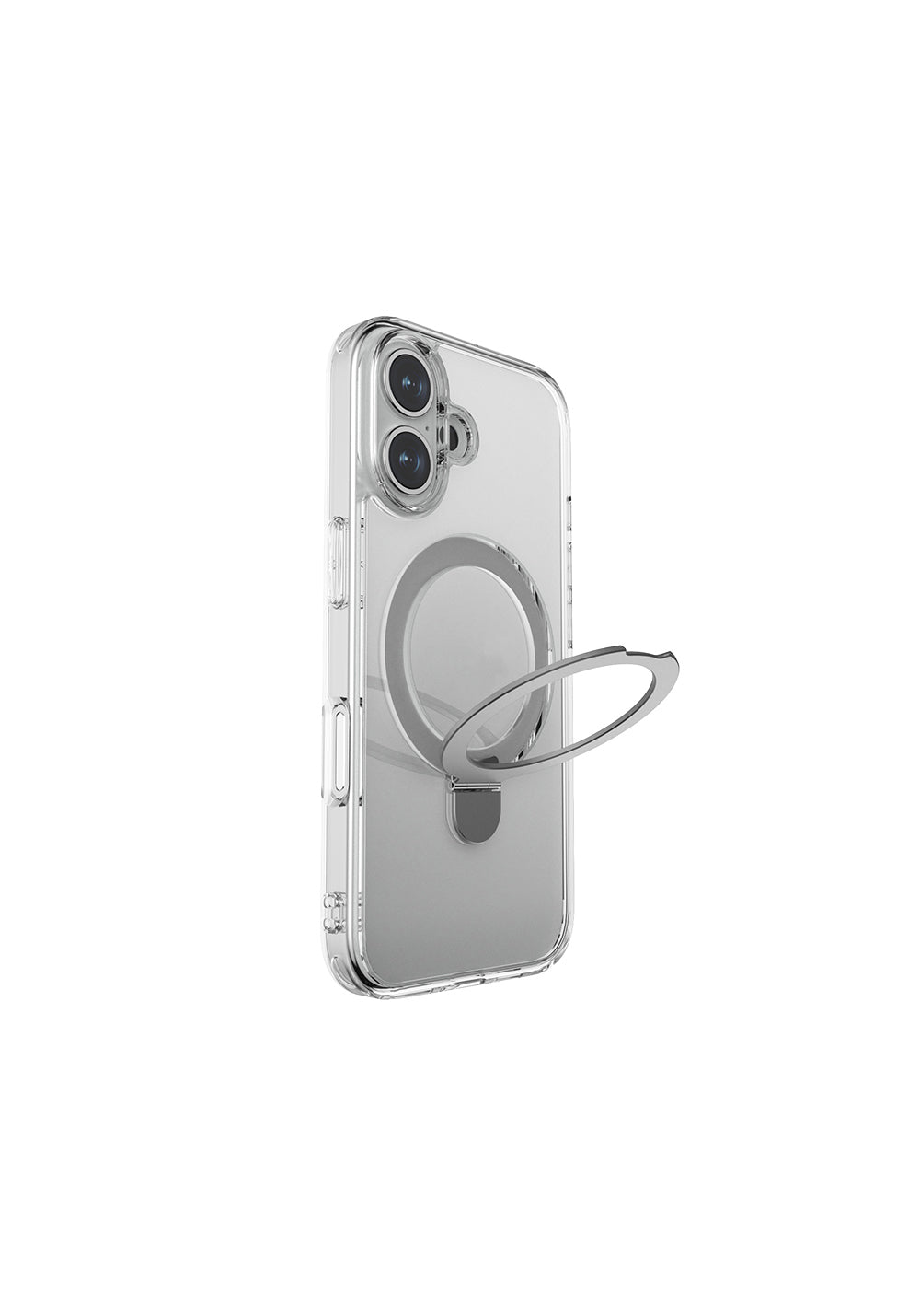 Apple iPhone 16 Kılıf Manyetik Şarj Uyumlu Raptic Air Stand Serisi Buzlu Transparan Tasarımlı Standlı Kapak