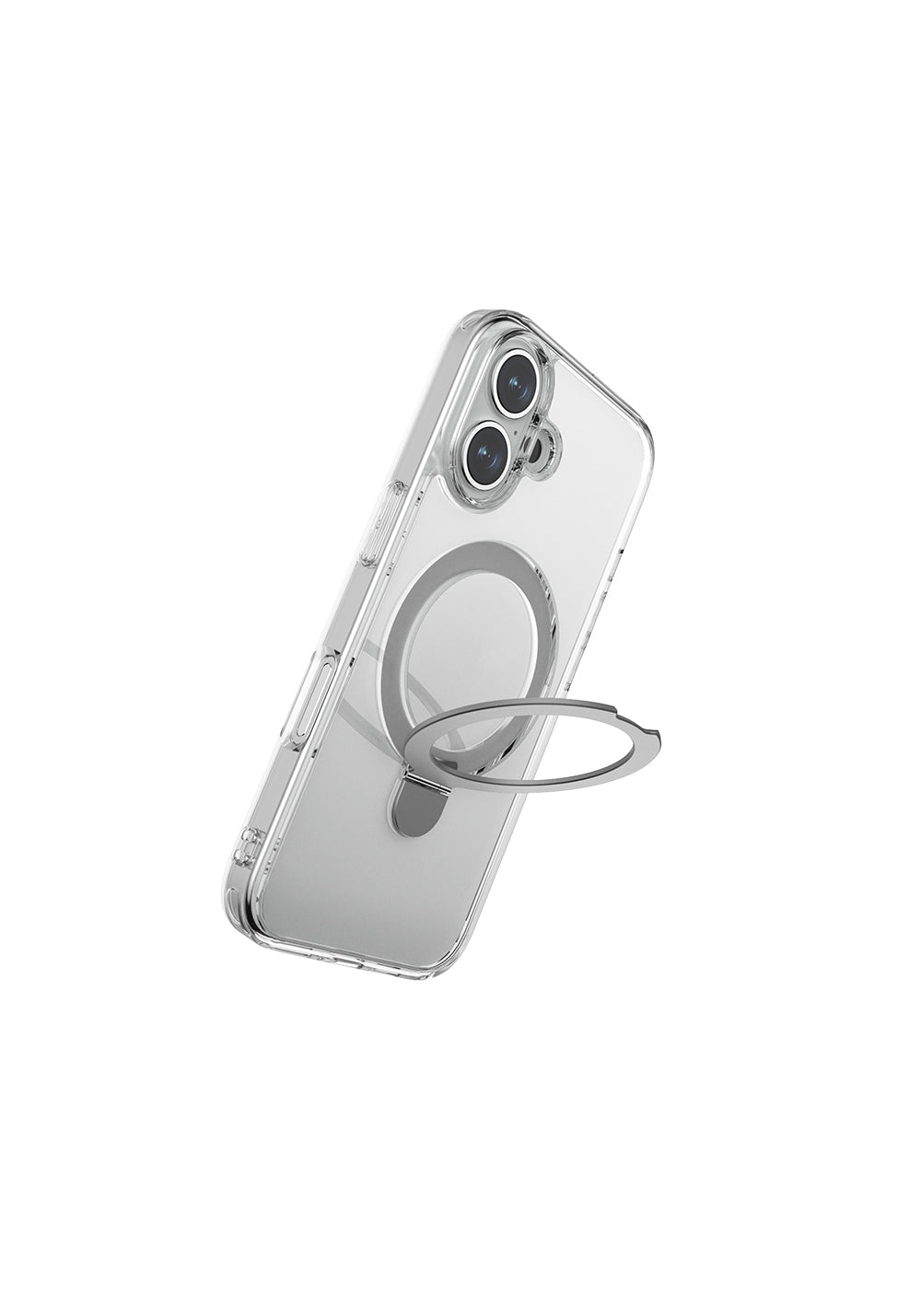 Apple iPhone 16 Kılıf Manyetik Şarj Uyumlu Raptic Air Stand Serisi Buzlu Transparan Tasarımlı Standlı Kapak