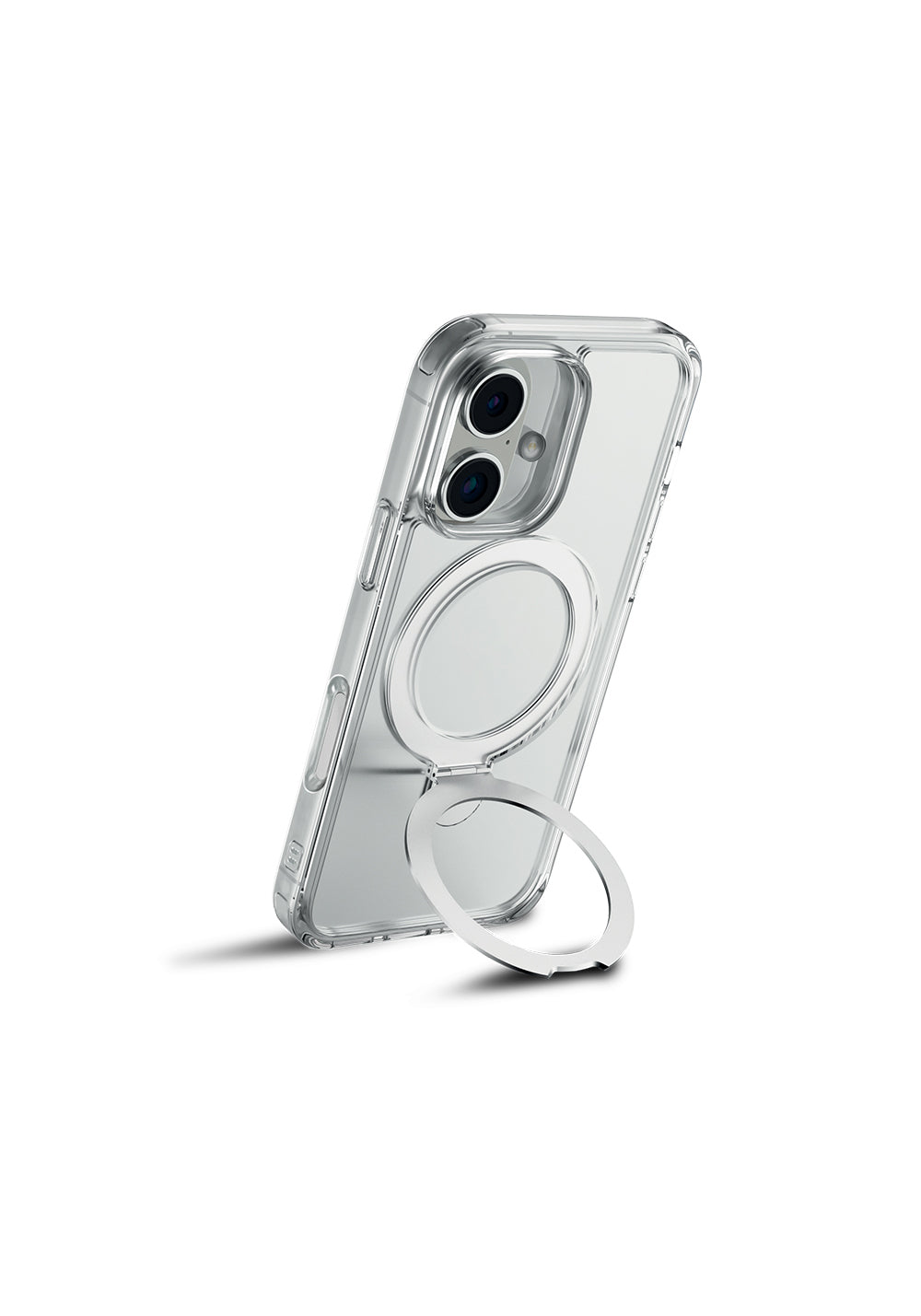 Apple iPhone 16 Kılıf Manyetik Şarj Uyumlu Raptic Air Stand Serisi Buzlu Transparan Tasarımlı Standlı Kapak