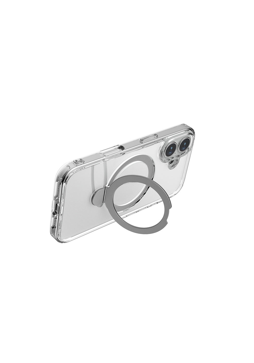 Apple iPhone 16 Kılıf Manyetik Şarj Uyumlu Raptic Air Stand Serisi Buzlu Transparan Tasarımlı Standlı Kapak