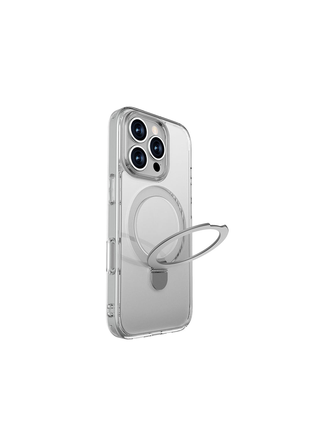 Apple iPhone 16 Pro Kılıf Manyetik Şarj Uyumlu Raptic Air Stand Serisi Buzlu Transparan Tasarımlı Standlı Kapak