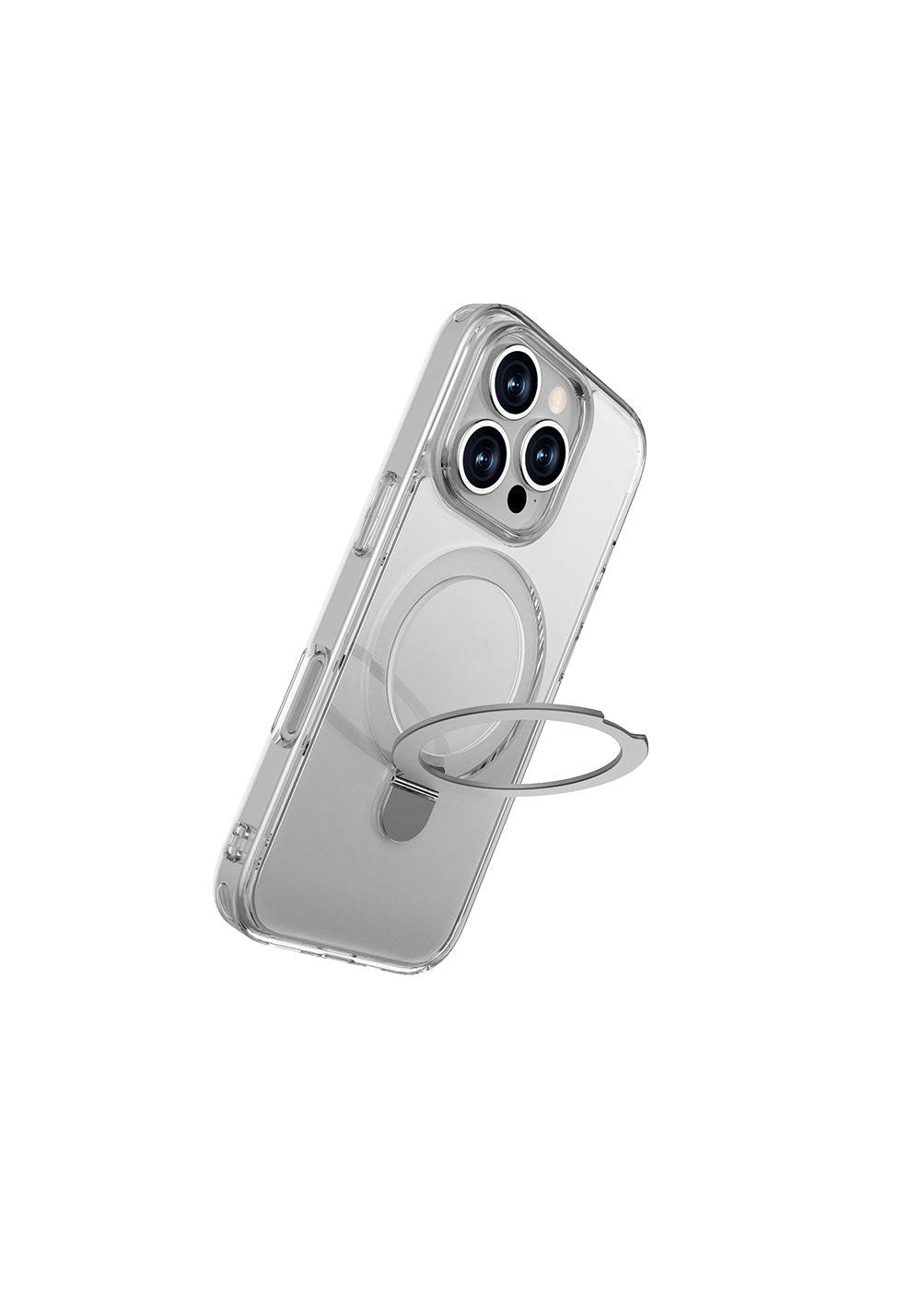 Apple iPhone 16 Pro Kılıf Manyetik Şarj Uyumlu Raptic Air Stand Serisi Buzlu Transparan Tasarımlı Standlı Kapak