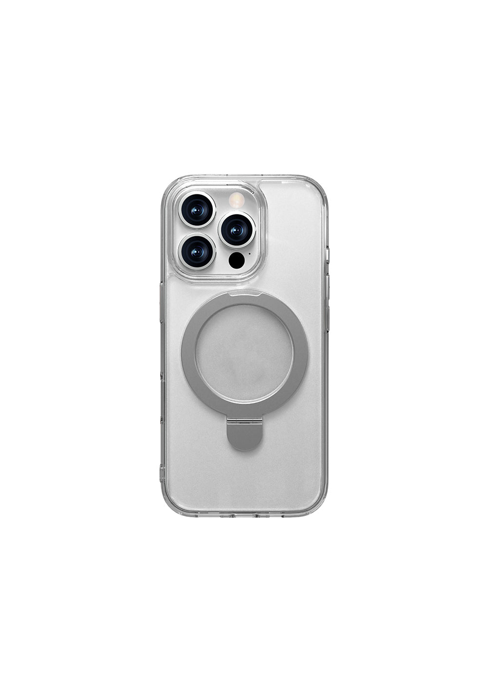Apple iPhone 16 Pro Kılıf Manyetik Şarj Uyumlu Raptic Air Stand Serisi Buzlu Transparan Tasarımlı Standlı Kapak