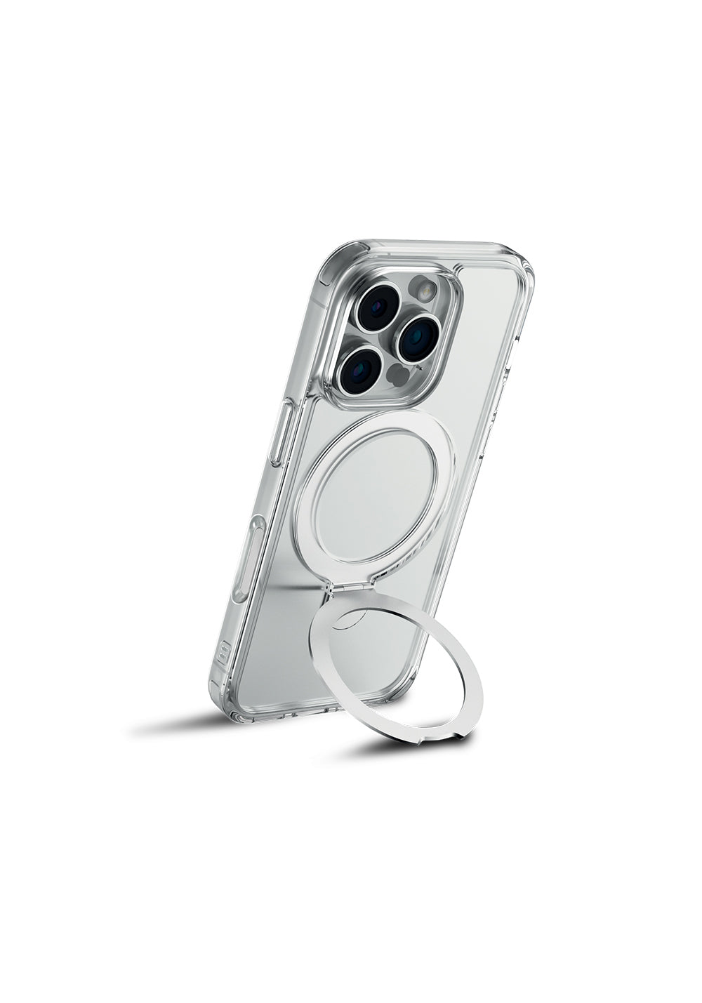 Apple iPhone 16 Pro Kılıf Manyetik Şarj Uyumlu Raptic Air Stand Serisi Buzlu Transparan Tasarımlı Standlı Kapak