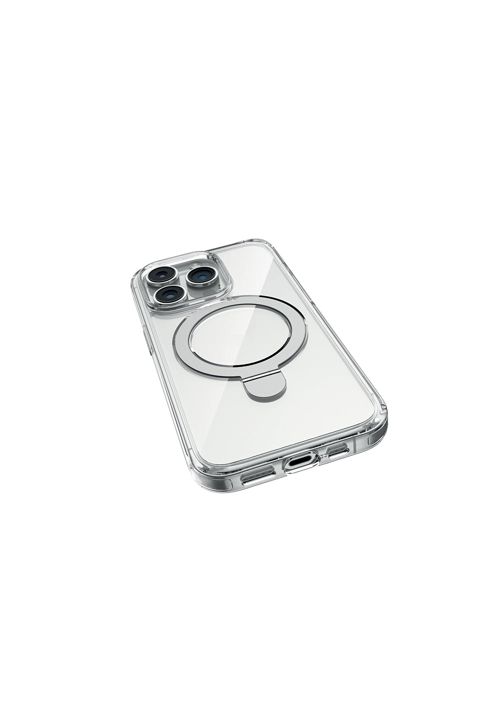 Apple iPhone 16 Pro Kılıf Manyetik Şarj Uyumlu Raptic Air Stand Serisi Buzlu Transparan Tasarımlı Standlı Kapak