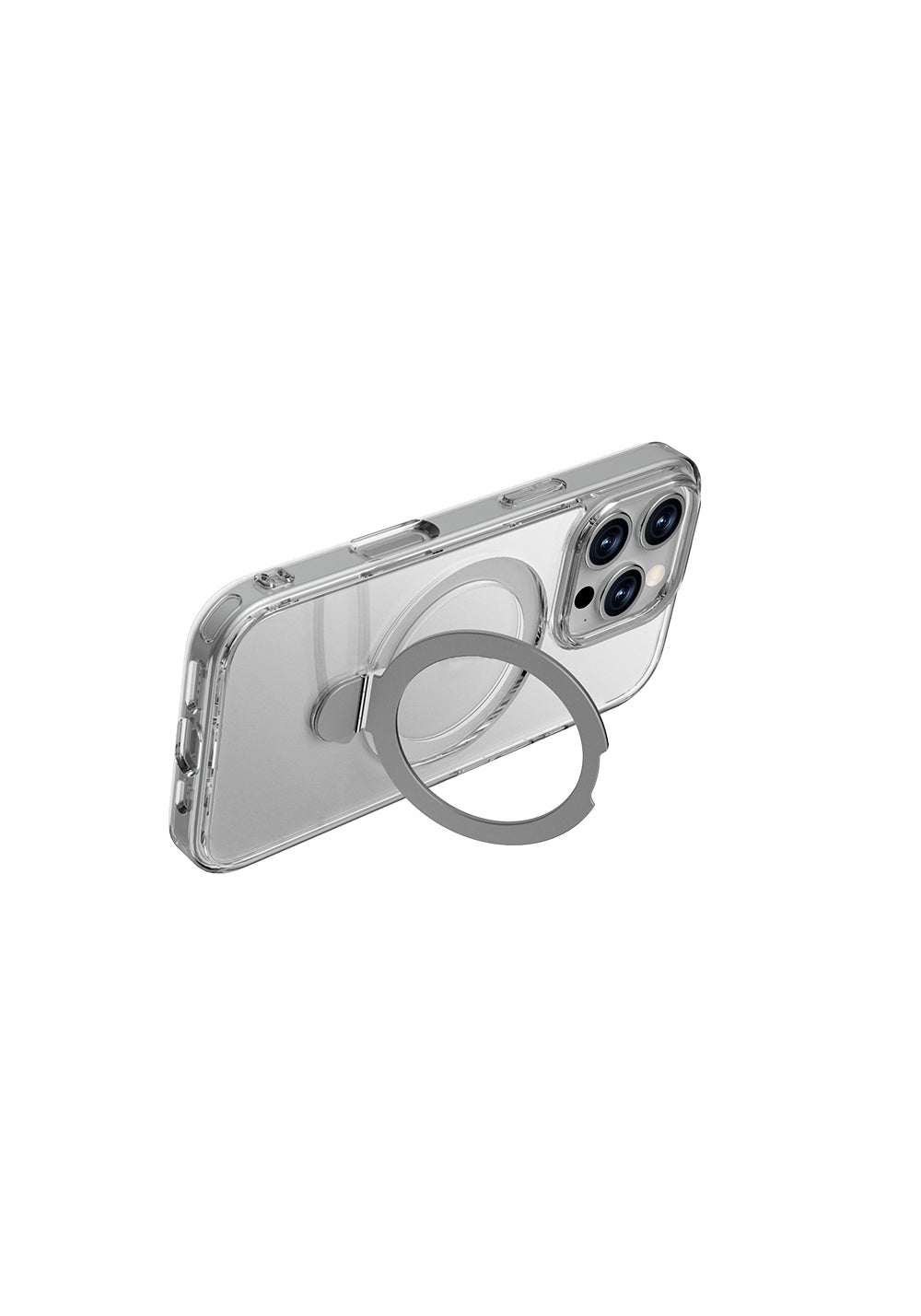 Apple iPhone 16 Pro Kılıf Manyetik Şarj Uyumlu Raptic Air Stand Serisi Buzlu Transparan Tasarımlı Standlı Kapak