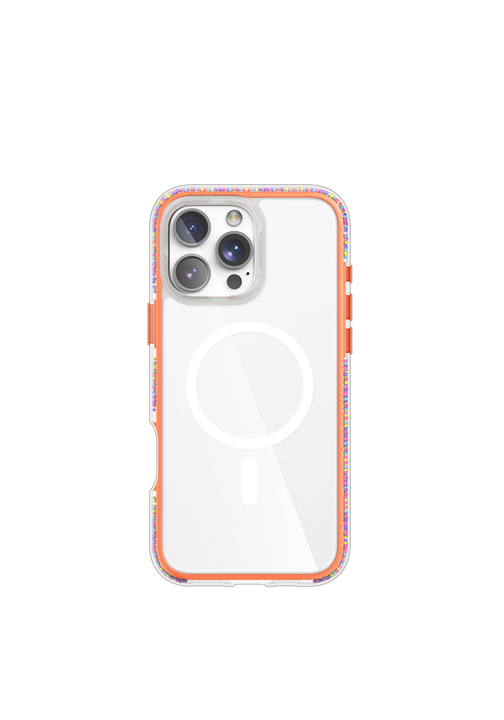 Apple iPhone 16 Pro Max Kılıf Manyetik Şarj Uyumlu Raptic AirJoy Serisi Boncuk Tasarımlı Şeffaf Kapak