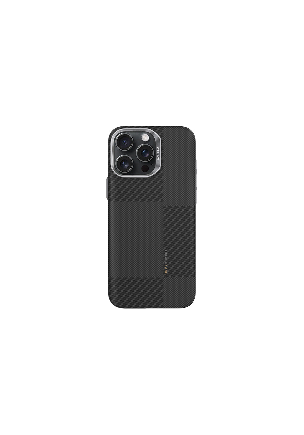 Apple iPhone 16 Pro Max Kılıf Manyetik Şarj Uyumlu 600D Metal Kamera Çerçeveli Raptic Aramid Karbon Fiber Croxx Mondrian Serisi Kapak