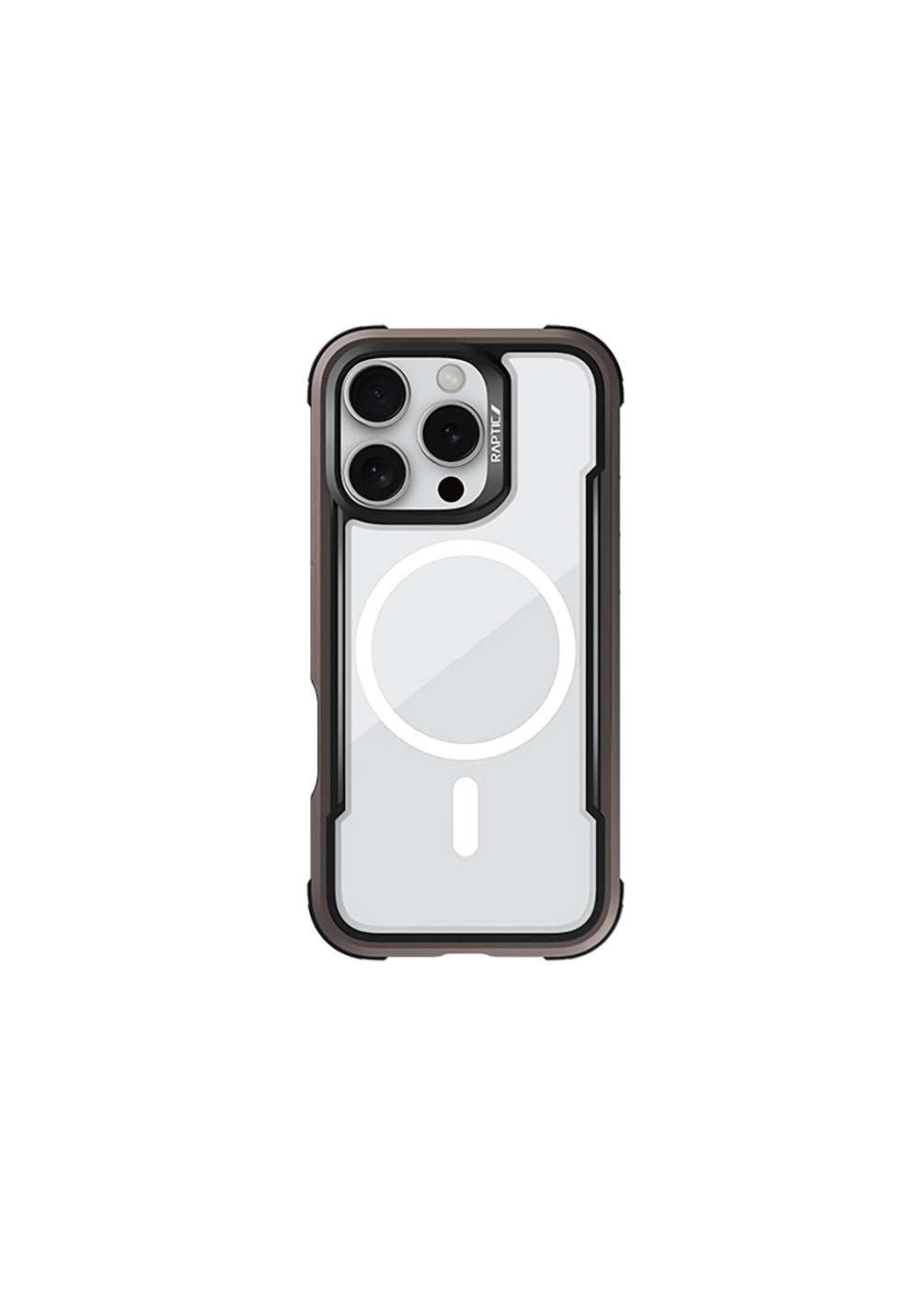 Apple iPhone 16 Pro Max Kılıf Manyetik Şarj Uyumlu Airbagli Raptic Shield Serisi Şeffaf Arka Yüzey Kapak