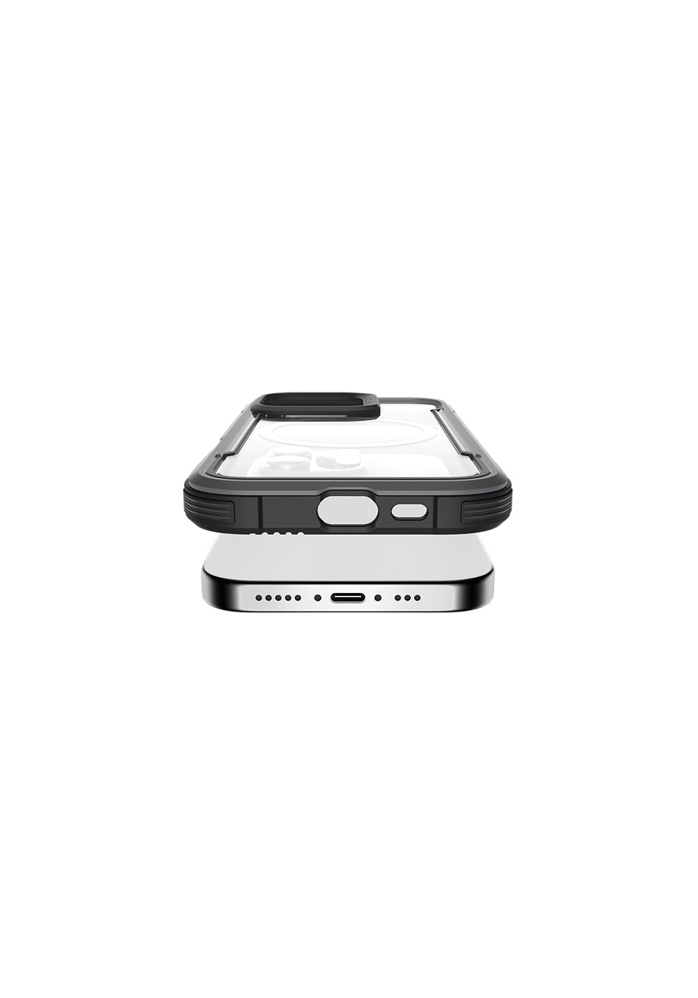 Apple iPhone 16 Pro Max Kılıf Manyetik Şarj Uyumlu Airbagli Raptic Shield Serisi Şeffaf Arka Yüzey Kapak
