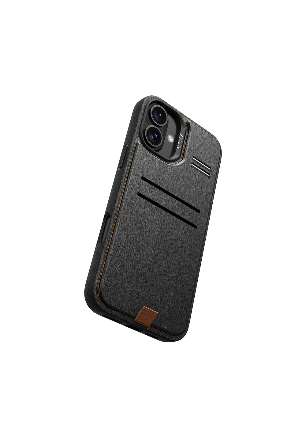 Apple iPhone 16 Kılıf Manyetik Şarj Uyumlu Raptic Slim Wallet Serisi Deri Görünümlü Kartlıklı Standlı Kapak