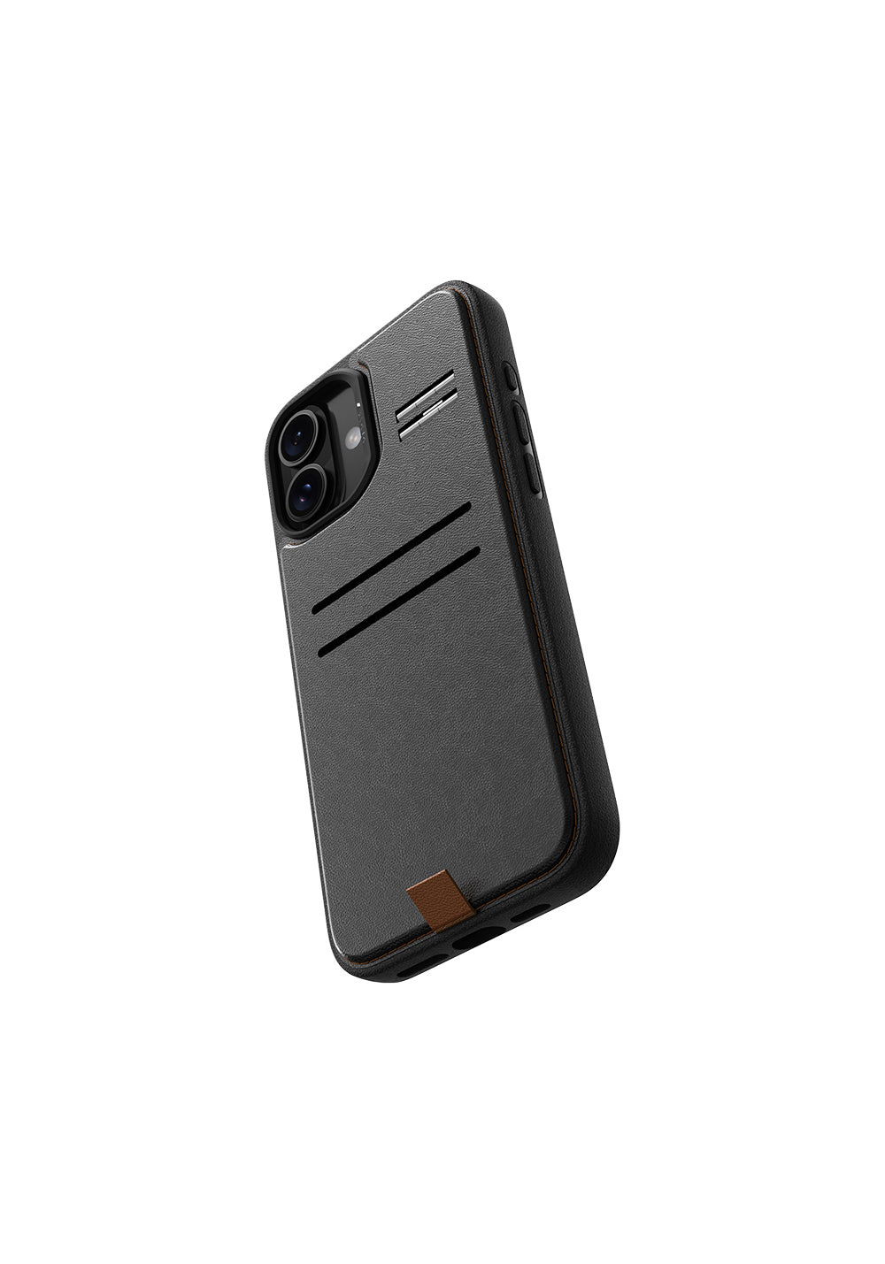 Apple iPhone 16 Kılıf Manyetik Şarj Uyumlu Raptic Slim Wallet Serisi Deri Görünümlü Kartlıklı Standlı Kapak