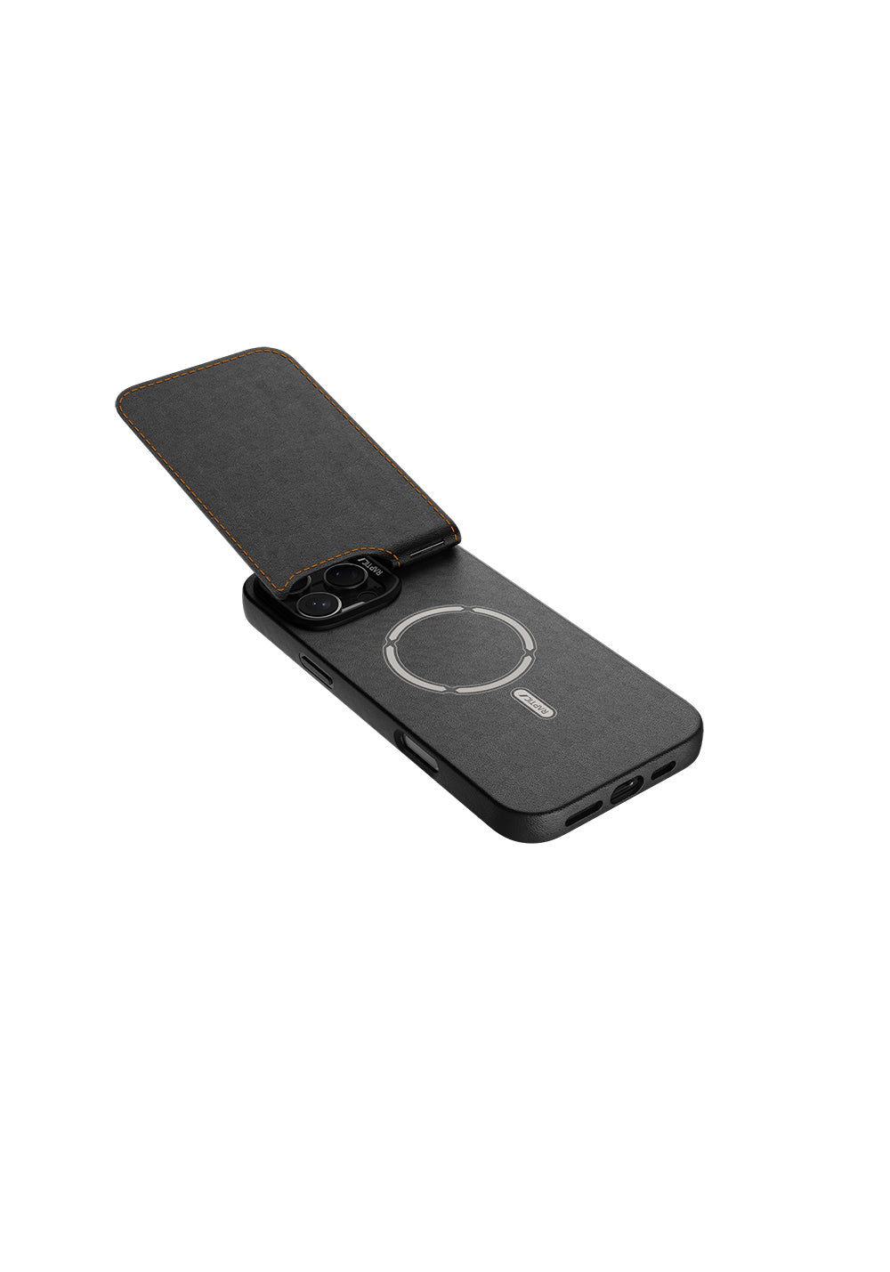 Apple iPhone 16 Pro Kılıf Manyetik Şarj Uyumlu Raptic Slim Wallet Serisi Deri Görünümlü Kartlıklı Standlı Kapak