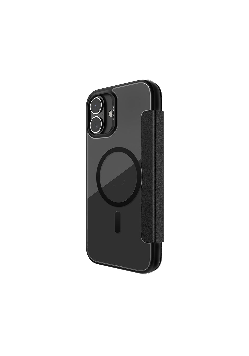 Apple iPhone 16 Kılıf Manyetik Şarj Uyumlu Vegan Deri Tasarımlı Şeffaf Arka Yüzey Kartlıklı Raptic Urban Folio Serisi Kapak