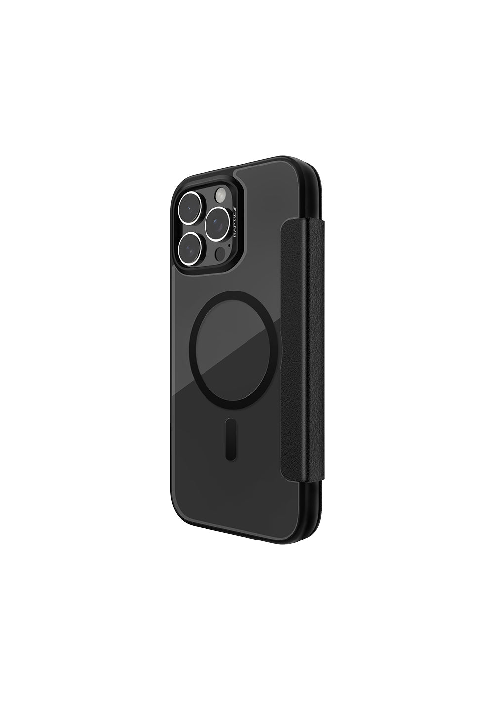 Apple iPhone 16 Pro Kılıf Manyetik Şarj Uyumlu Vegan Deri Tasarımlı Şeffaf Arka Yüzey Kartlıklı Raptic Urban Folio Serisi Kapak
