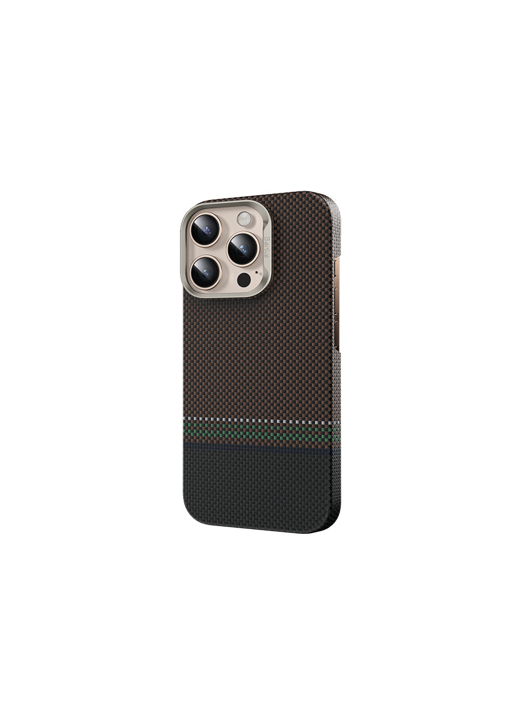 Apple iPhone 16 Pro Max Kılıf Manyetik Şarj Uyumlu Karbon Fiber Tasarımlı Benks Prestige ArmorAir Kevlar Kapak