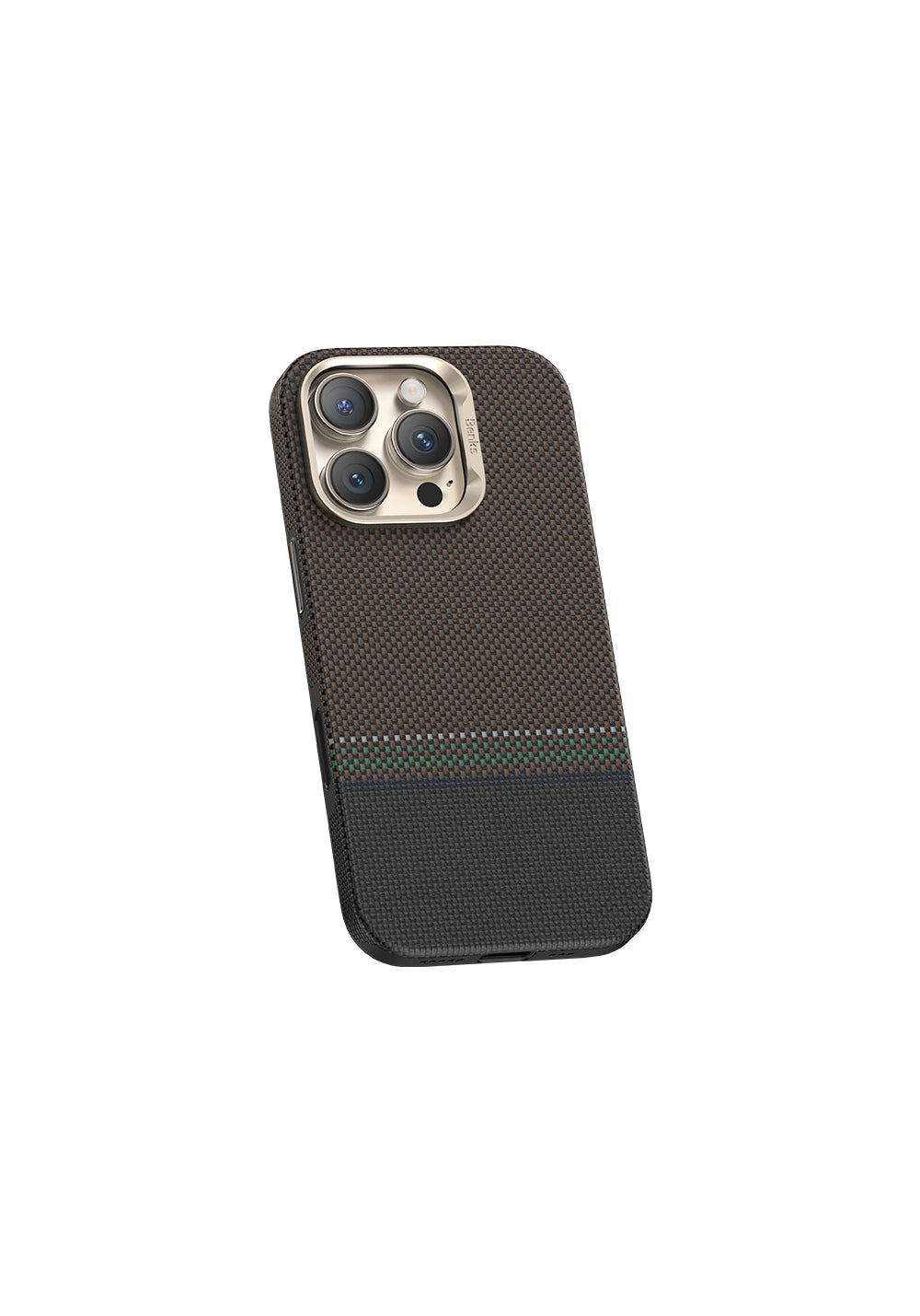Apple iPhone 16 Pro Max Kılıf Manyetik Şarj Uyumlu Karbon Fiber Tasarımlı Benks Prestige ArmorPro Kevlar Kapak