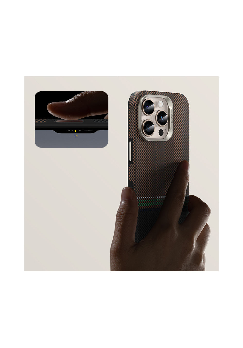 Apple iPhone 16 Pro Max Kılıf Manyetik Şarj Uyumlu Karbon Fiber Tasarımlı Benks Prestige ArmorPro Kevlar Kapak