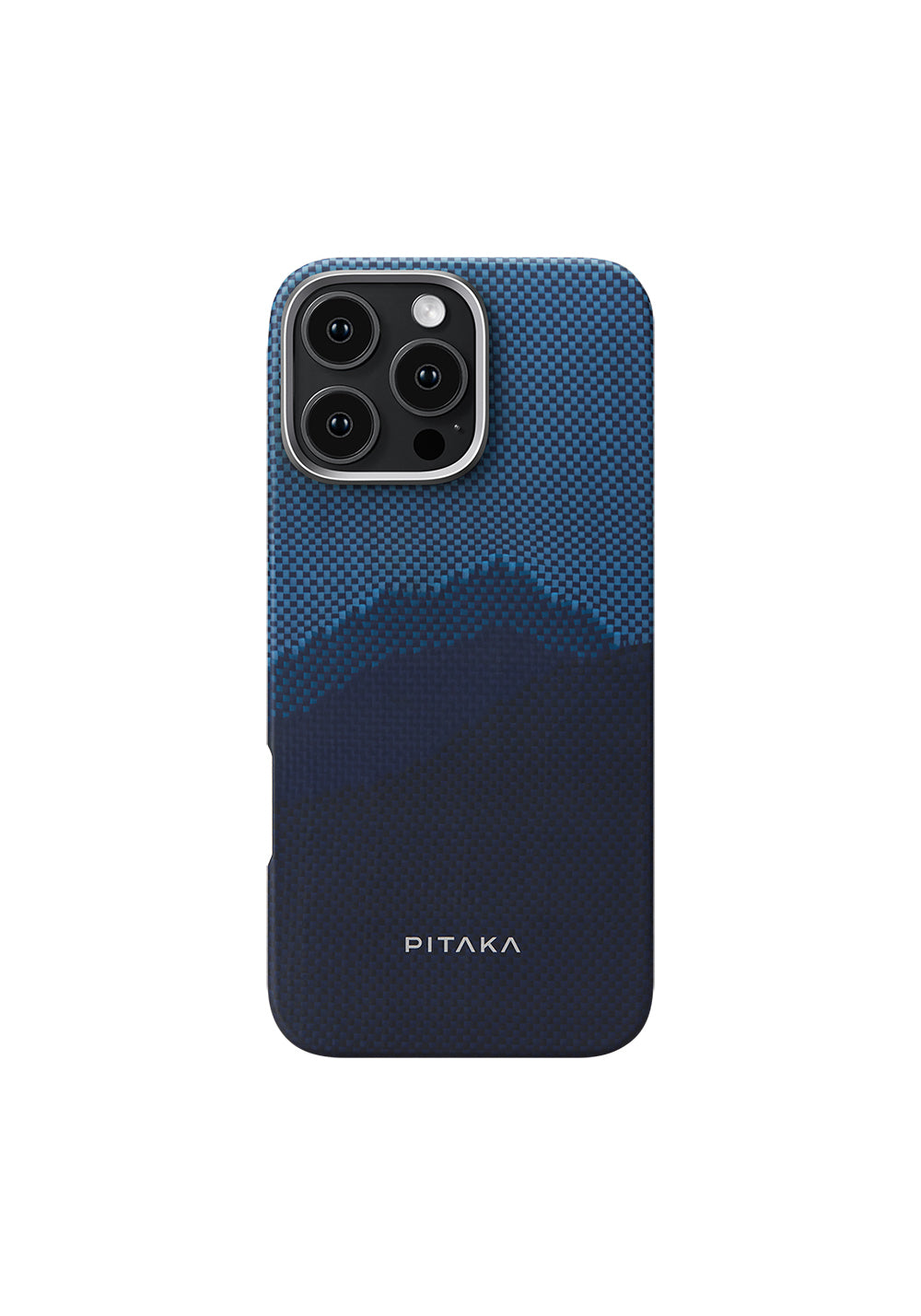 Apple iPhone 16 Pro Max Kılıf Manyetik Şarj Uyumlu Lumintex Teknolojili Fosforlu Özellikli Aramid Karbon Fiber Pitaka Tactile Woven Starpeak Serisi Over The Horizon Kapak