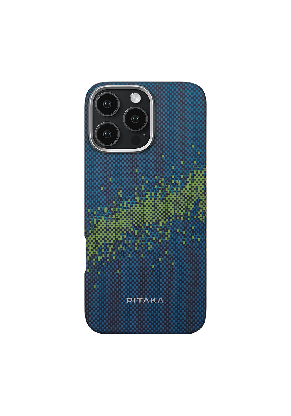Apple iPhone 16 Pro Max Kılıf Manyetik Şarj Uyumlu Lumintex Teknolojili Fosforlu Özellikli Aramid Karbon Fiber Pitaka Tactile Woven Starpeak Serisi Milky Way Galaxy Kapak