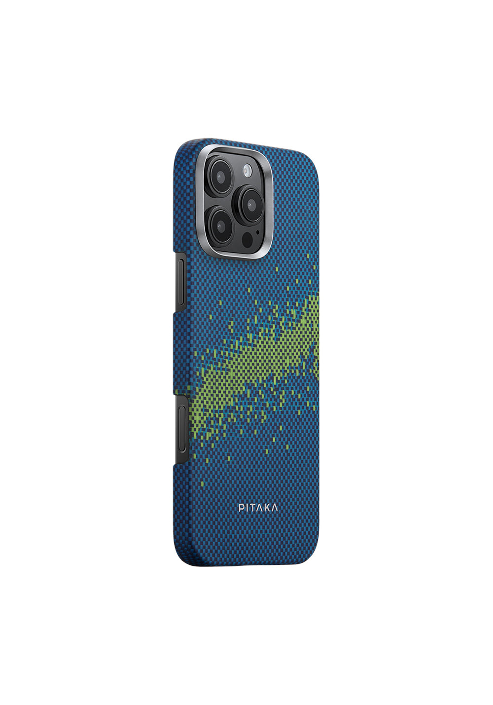 Apple iPhone 16 Pro Max Kılıf Manyetik Şarj Uyumlu Lumintex Teknolojili Fosforlu Özellikli Aramid Karbon Fiber Pitaka Tactile Woven Starpeak Serisi Milky Way Galaxy Kapak