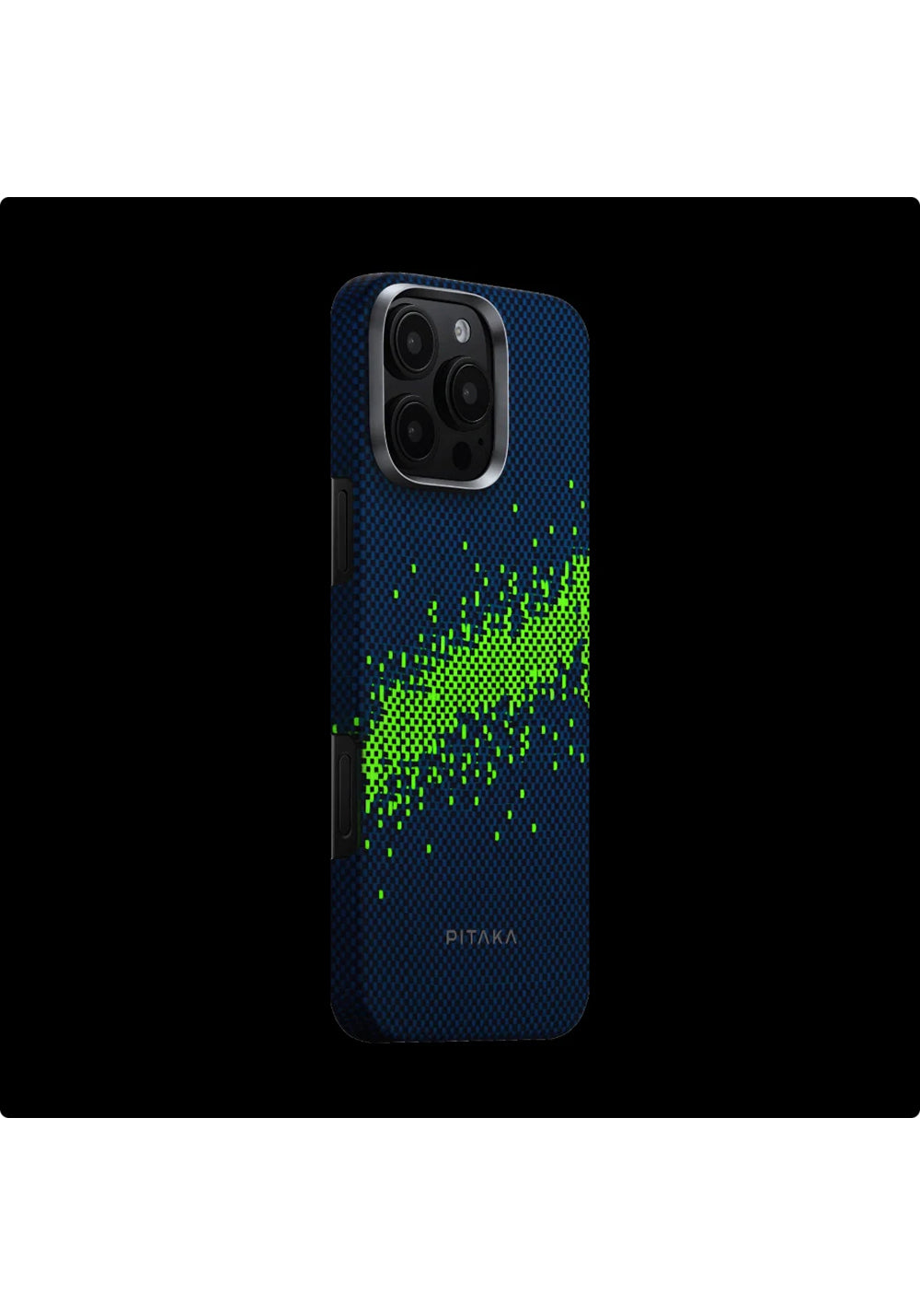 Apple iPhone 16 Pro Max Kılıf Manyetik Şarj Uyumlu Lumintex Teknolojili Fosforlu Özellikli Aramid Karbon Fiber Pitaka Tactile Woven Starpeak Serisi Milky Way Galaxy Kapak