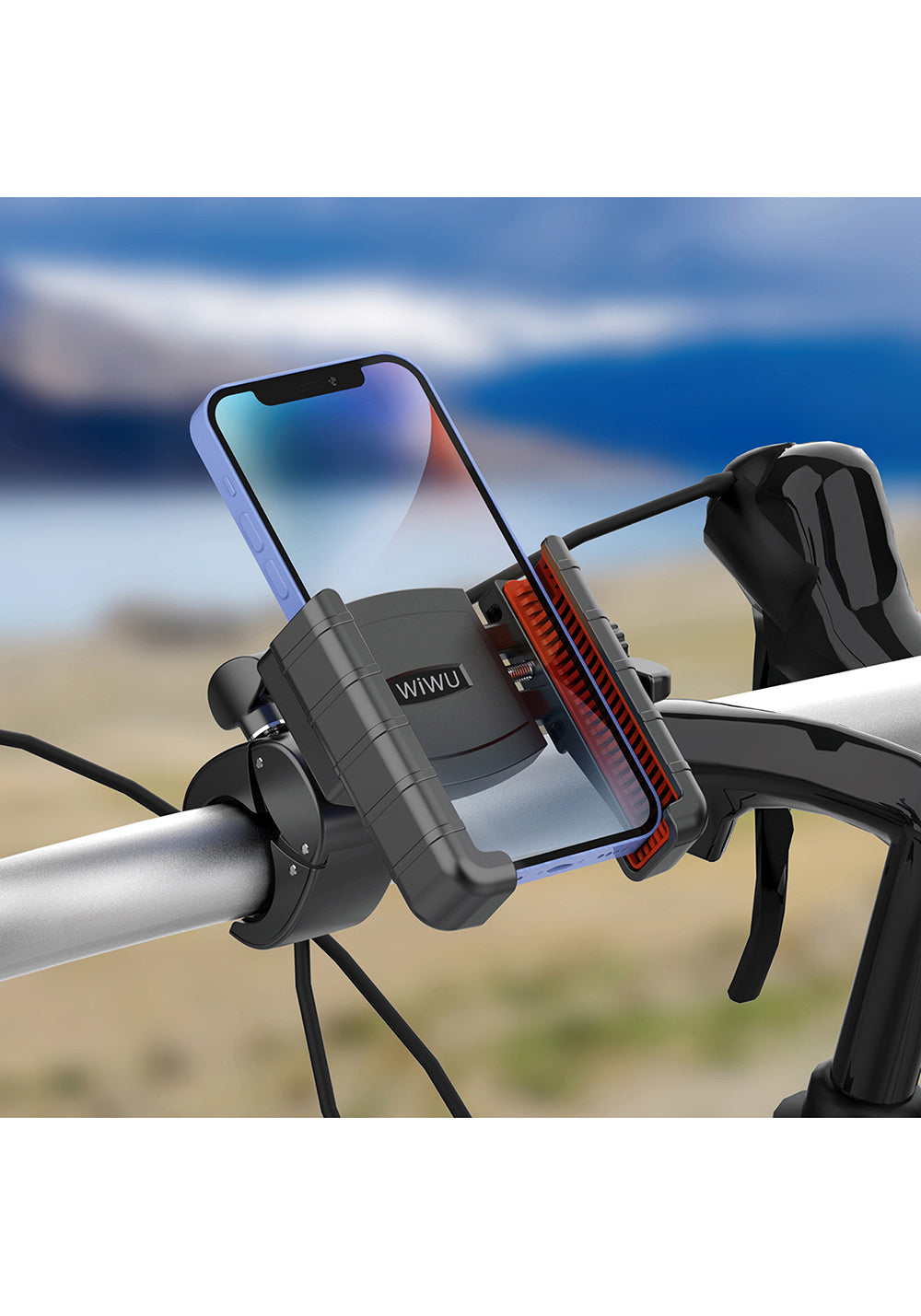 Wiwu Wi-ZC002 Sarsıntı Önleyici 360° Derece Dönebilen Ayarlanabilir Motosiklet ve Bisiklet Telefon Tutucu