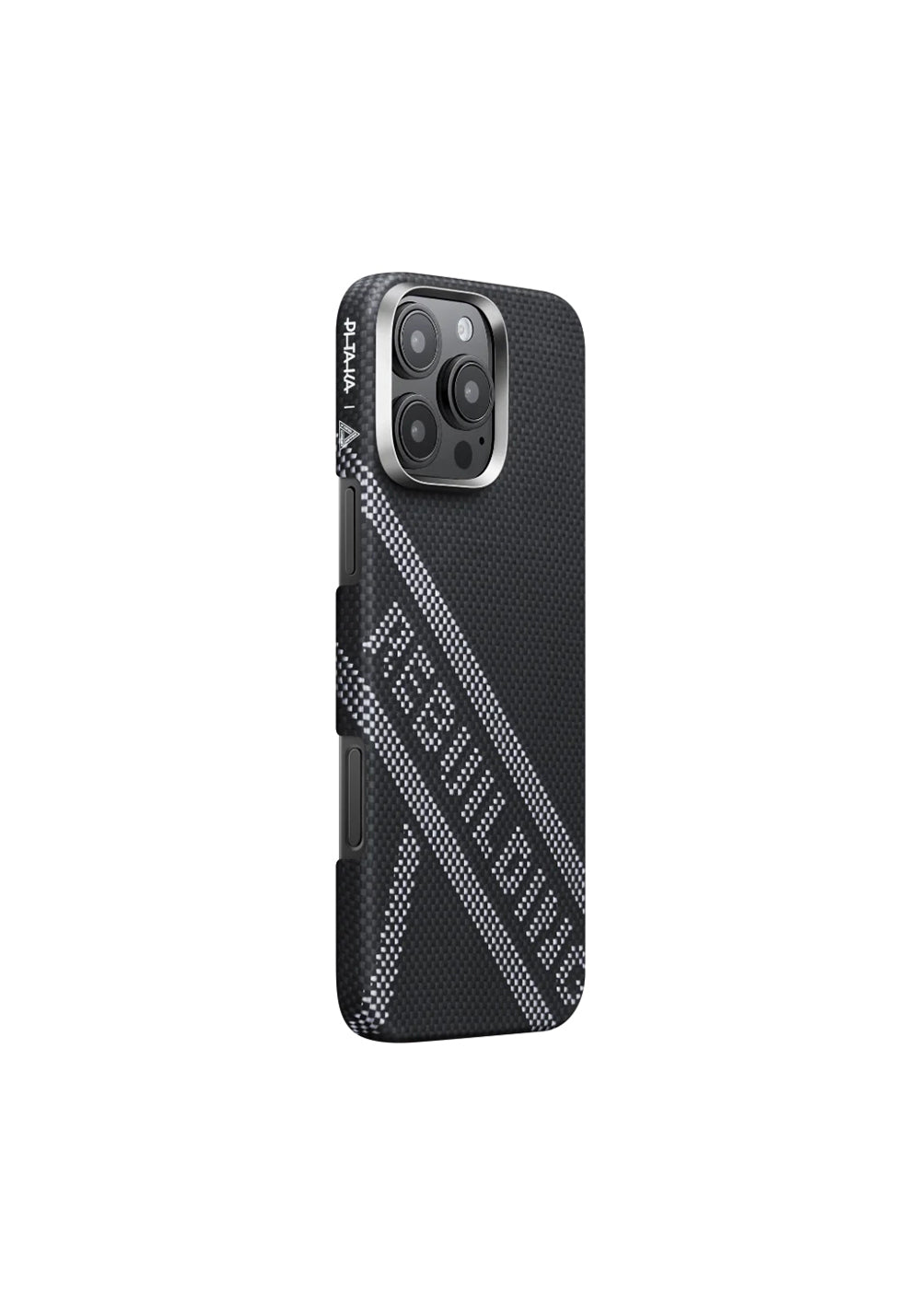 Apple iPhone 16 Pro Max Kılıf Manyetik Şarj Uyumlu Aramid Karbon Fiber Re-TROS Tasarımlı Pitaka Tactile Woven Rebuilding Serisi Kapak