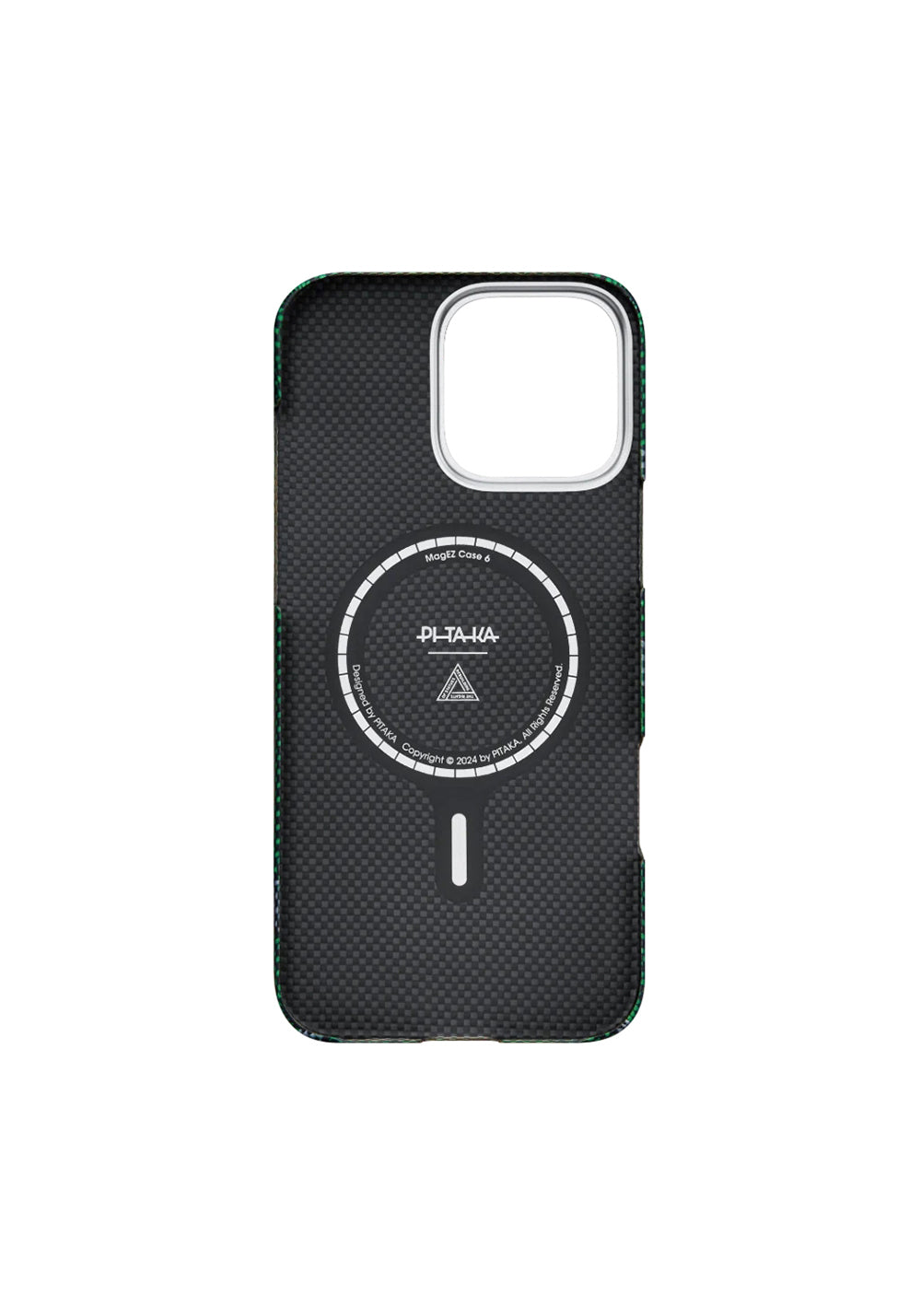 Apple iPhone 16 Pro Max Kılıf Manyetik Şarj Uyumlu Aramid Karbon Fiber Re-TROS Tasarımlı Pitaka Tactile Woven Rebuilding Serisi Kapak