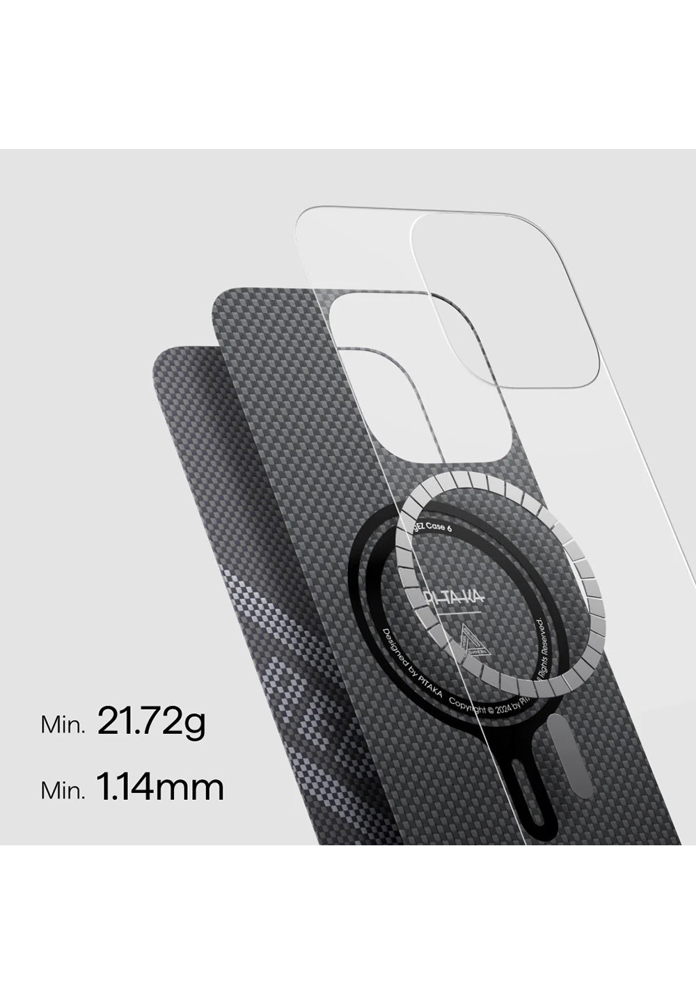 Apple iPhone 16 Pro Max Kılıf Manyetik Şarj Uyumlu Aramid Karbon Fiber Re-TROS Tasarımlı Pitaka Tactile Woven Rebuilding Serisi Kapak
