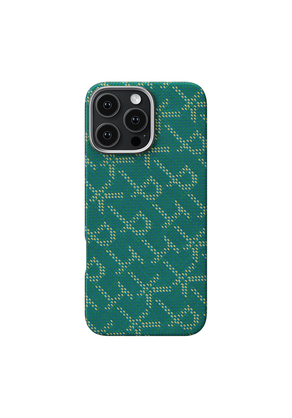 Apple iPhone 16 Pro Max Kılıf Manyetik Şarj Uyumlu Aramid Karbon Fiber Pitaka Tactile Woven Monogram Serisi Kapak