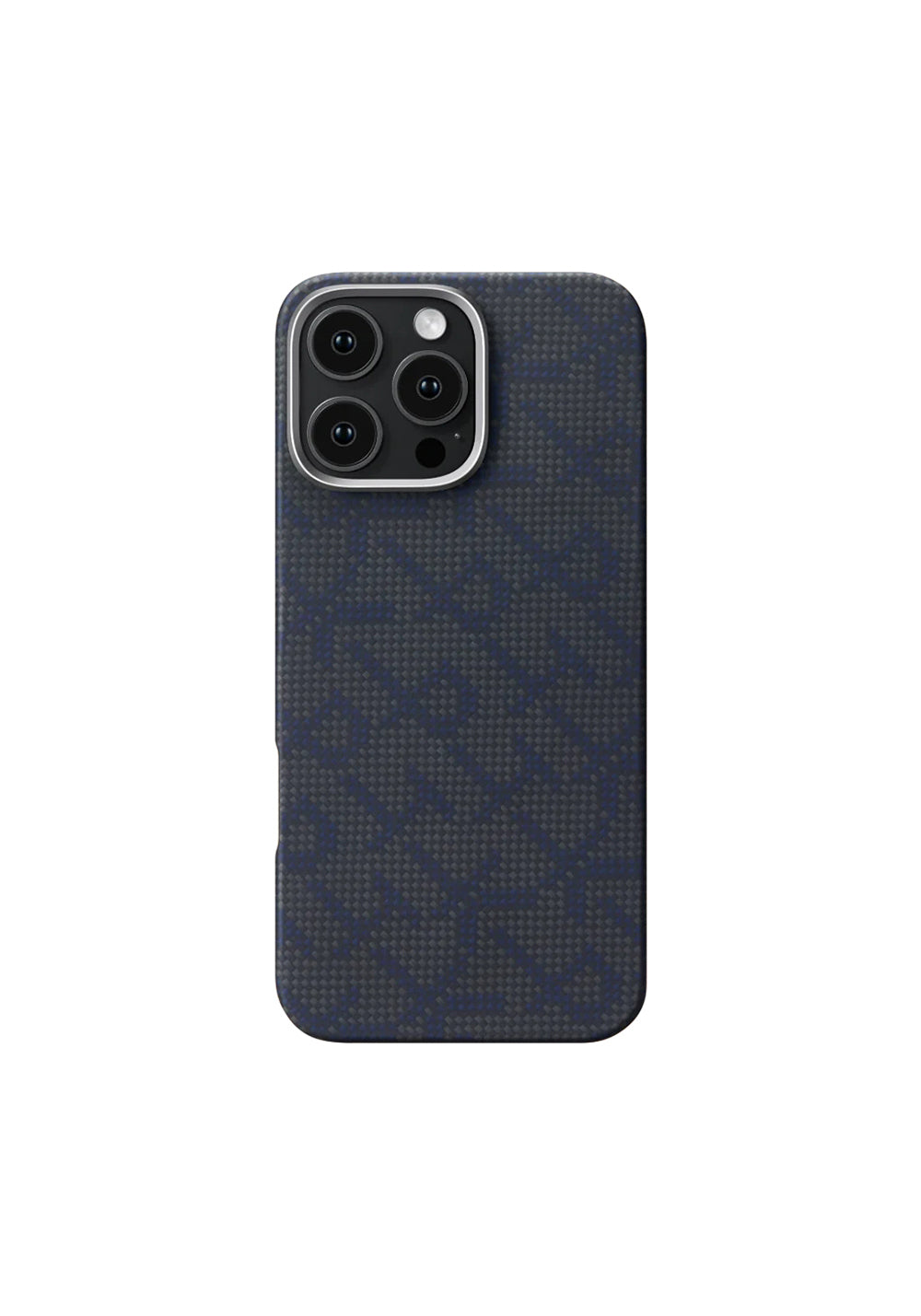 Apple iPhone 16 Pro Max Kılıf Manyetik Şarj Uyumlu Aramid Karbon Fiber Pitaka Tactile Woven Monogram Serisi Kapak