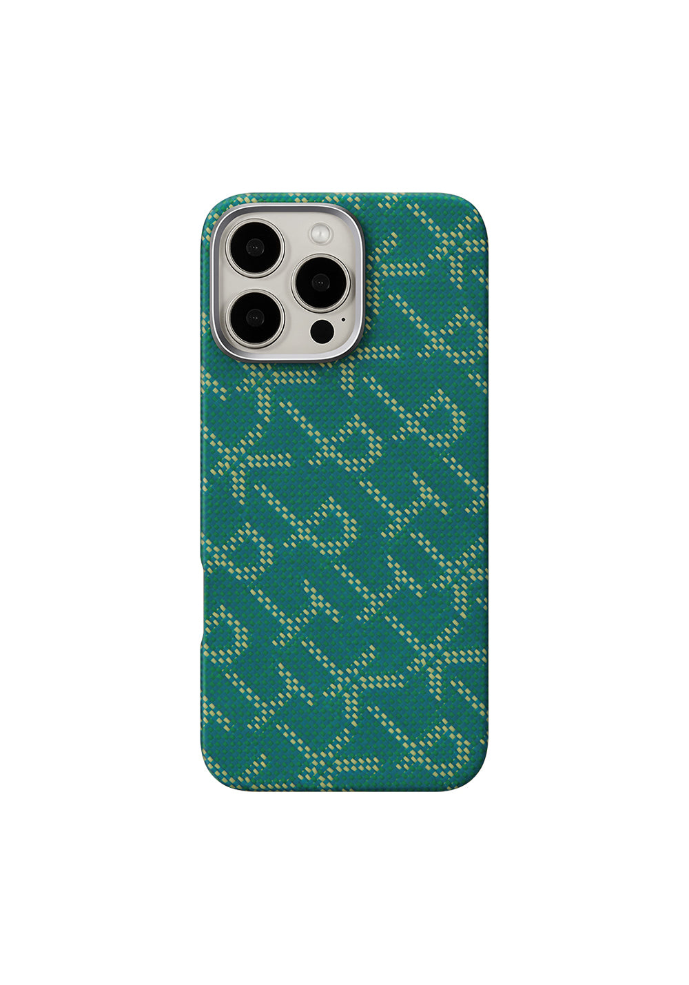 Apple iPhone 16 Pro Max Kılıf Manyetik Şarj Uyumlu Aramid Karbon Fiber Pitaka Tactile Woven Monogram Serisi Kapak