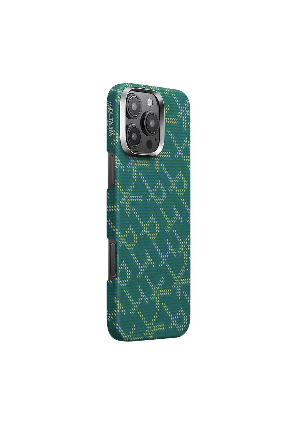 Apple iPhone 16 Pro Max Kılıf Manyetik Şarj Uyumlu Aramid Karbon Fiber Pitaka Tactile Woven Monogram Serisi Kapak