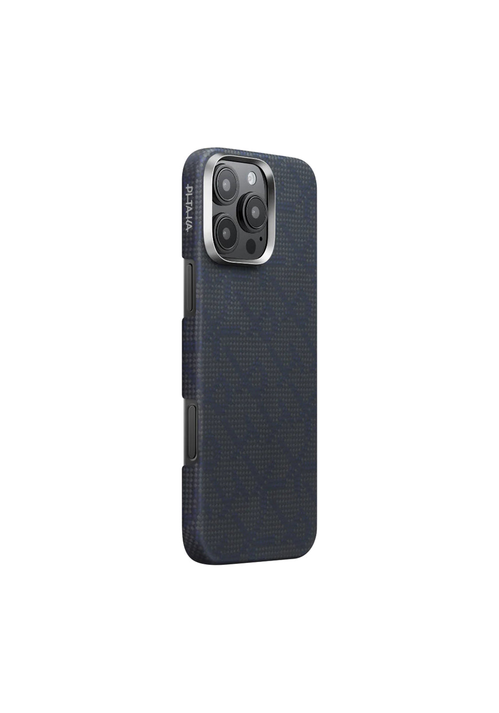 Apple iPhone 16 Pro Max Kılıf Manyetik Şarj Uyumlu Aramid Karbon Fiber Pitaka Tactile Woven Monogram Serisi Kapak
