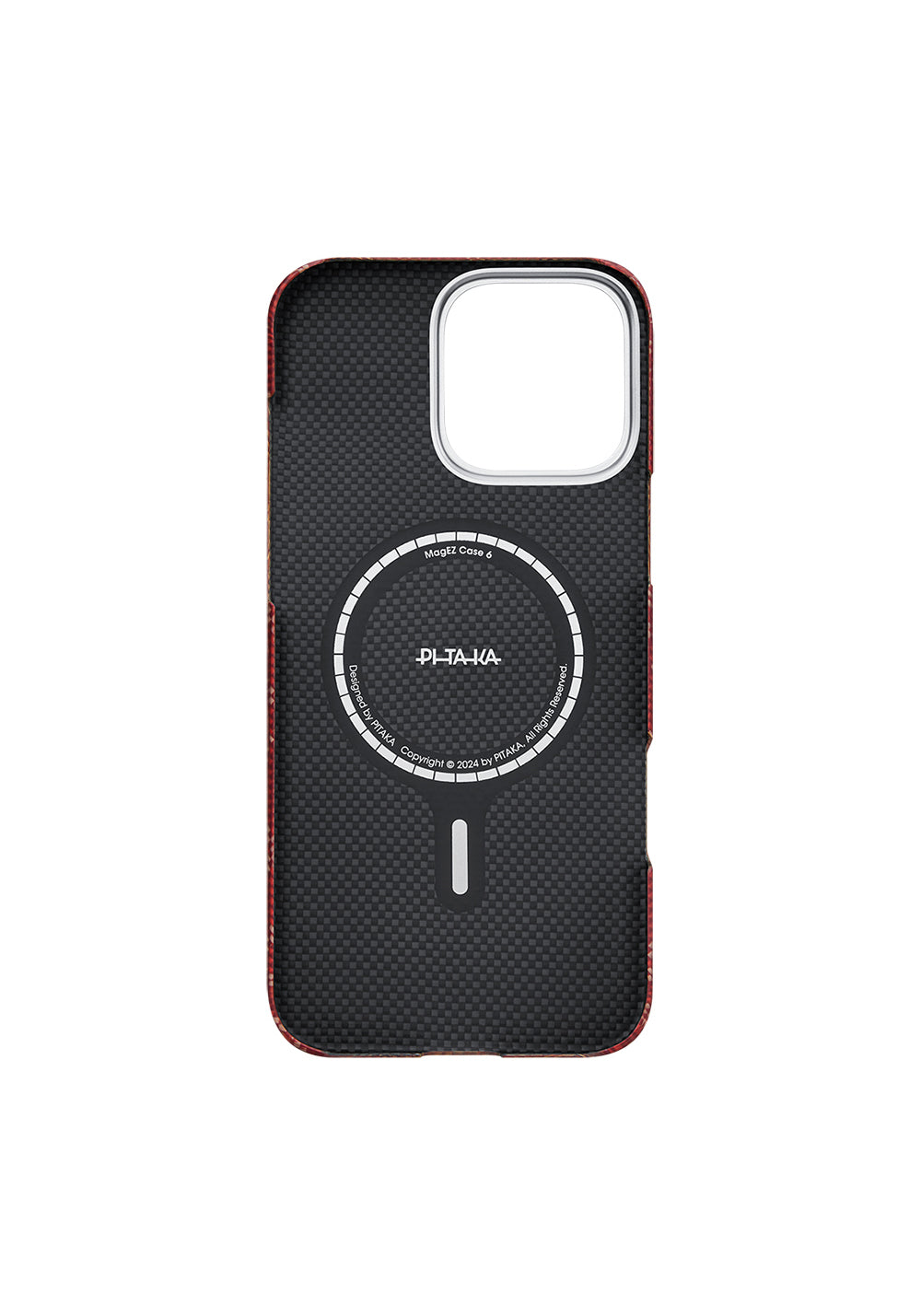 Apple iPhone 16 Pro Max Kılıf Manyetik Şarj Uyumlu Aramid Karbon Fiber Pitaka Tactile Woven Monogram Serisi Kapak