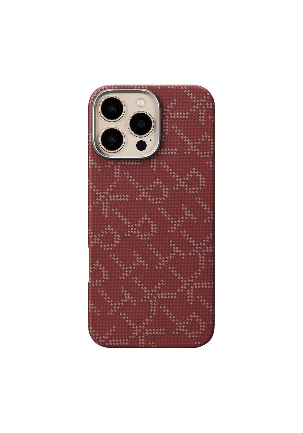 Apple iPhone 16 Pro Max Kılıf Manyetik Şarj Uyumlu Aramid Karbon Fiber Pitaka Tactile Woven Monogram Serisi Kapak