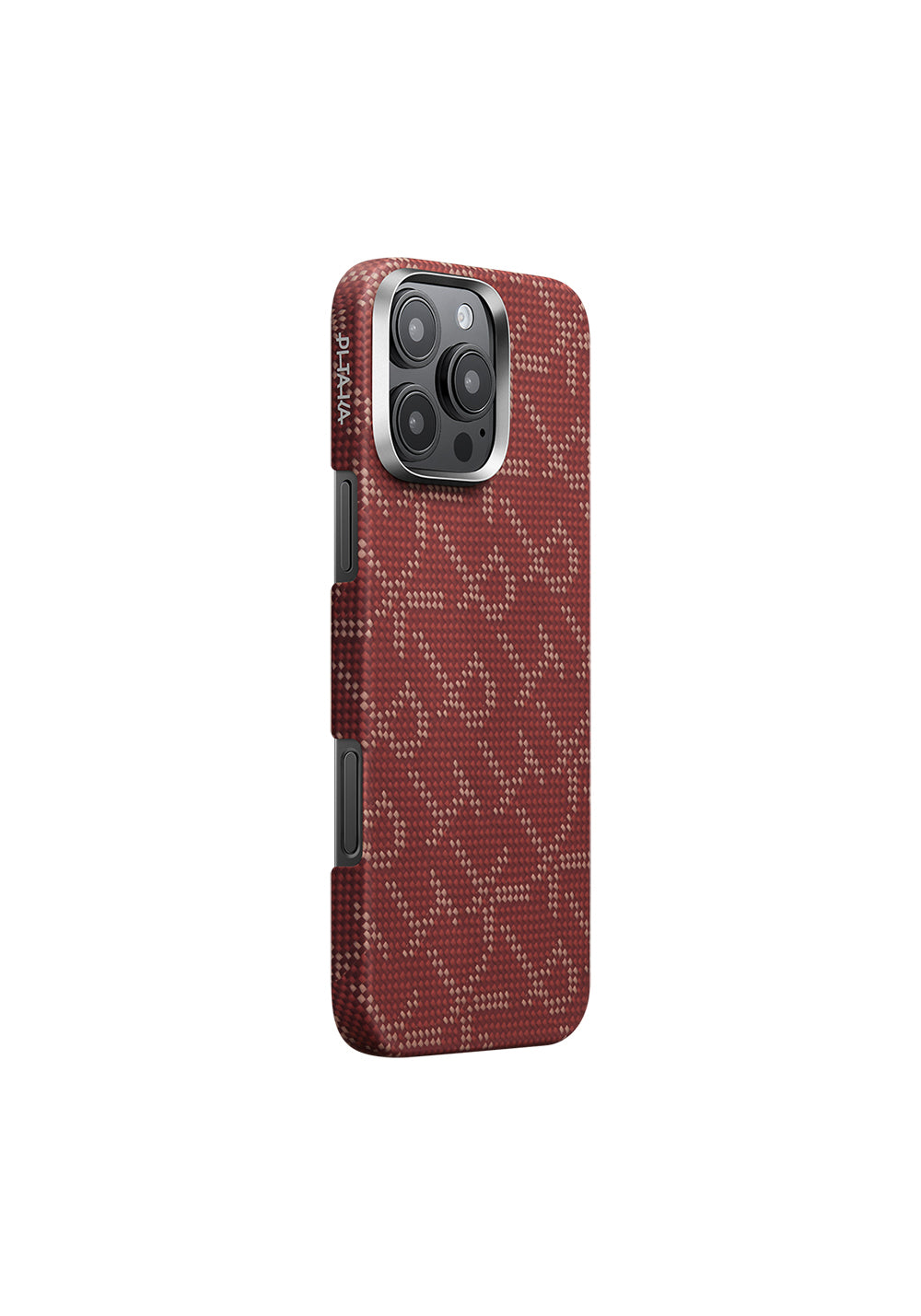 Apple iPhone 16 Pro Max Kılıf Manyetik Şarj Uyumlu Aramid Karbon Fiber Pitaka Tactile Woven Monogram Serisi Kapak