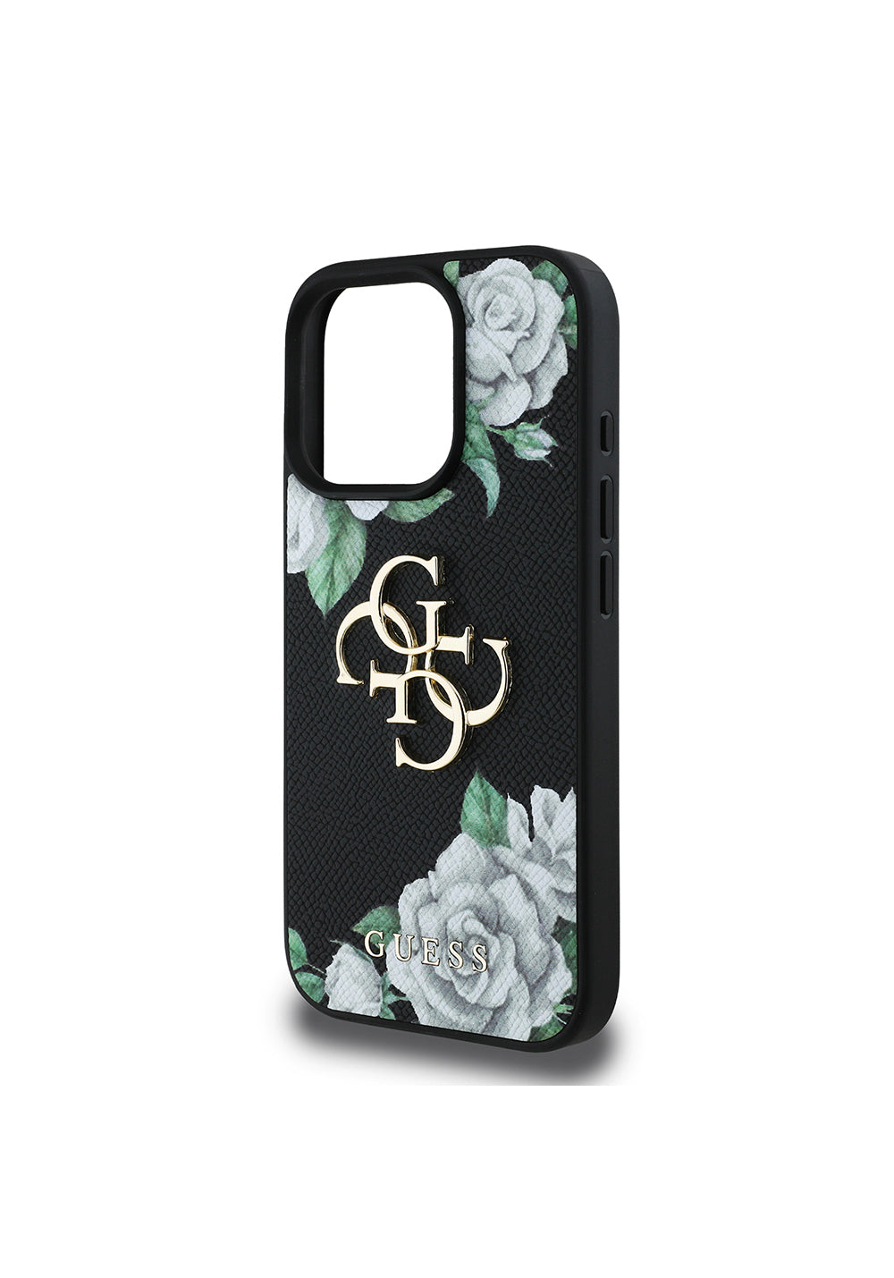 Apple iPhone 16 Pro Max Kılıf Guess Orijinal Lisanslı Gül Baskılı Büyük Metal Logo Dizaynlı Kapak