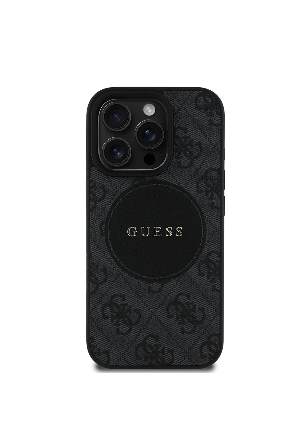 Apple iPhone 16 Pro Kılıf Guess Orijinal Lisanslı Manyetik Şarj Uyumlu Yazı Logolu Circle Classic Kapak