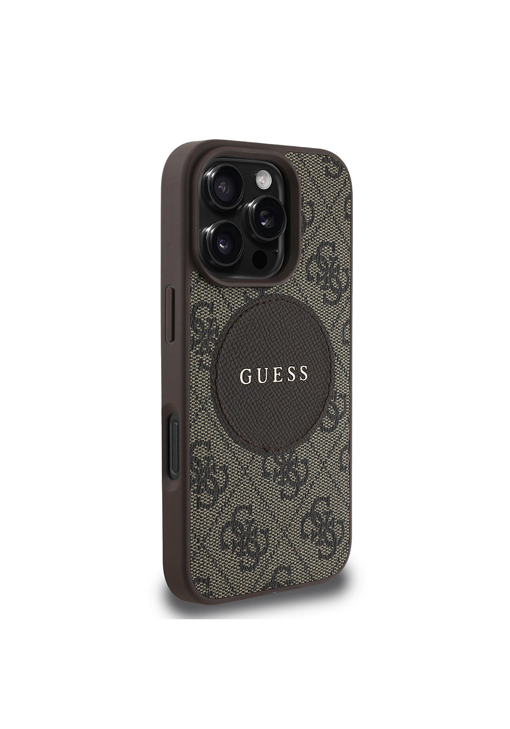 Apple iPhone 16 Pro Kılıf Guess Orijinal Lisanslı Manyetik Şarj Uyumlu Yazı Logolu Circle Classic Kapak