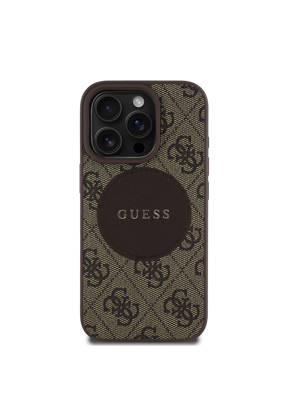 Apple iPhone 16 Pro Max Kılıf Guess Orijinal Lisanslı Manyetik Şarj Uyumlu Yazı Logolu Circle Classic Kapak