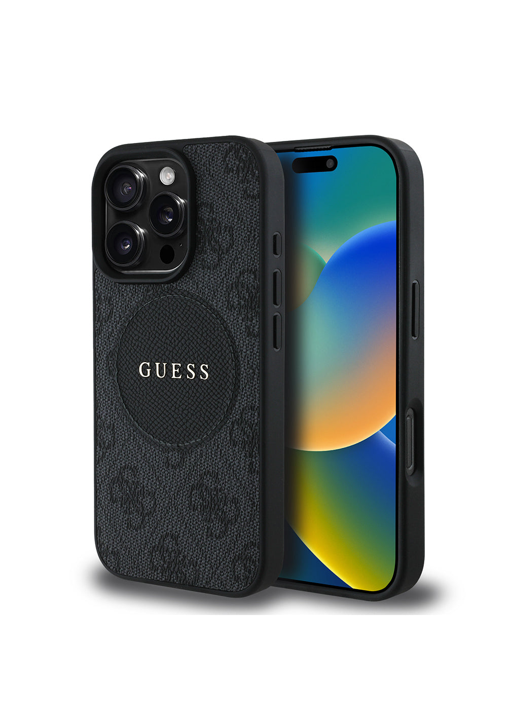 Apple iPhone 16 Pro Max Kılıf Guess Orijinal Lisanslı Manyetik Şarj Uyumlu Yazı Logolu Circle Classic Kapak