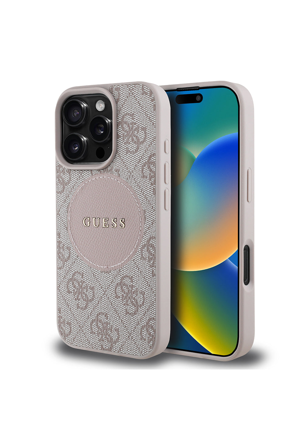 Apple iPhone 16 Pro Max Kılıf Guess Orijinal Lisanslı Manyetik Şarj Uyumlu Yazı Logolu Circle Classic Kapak