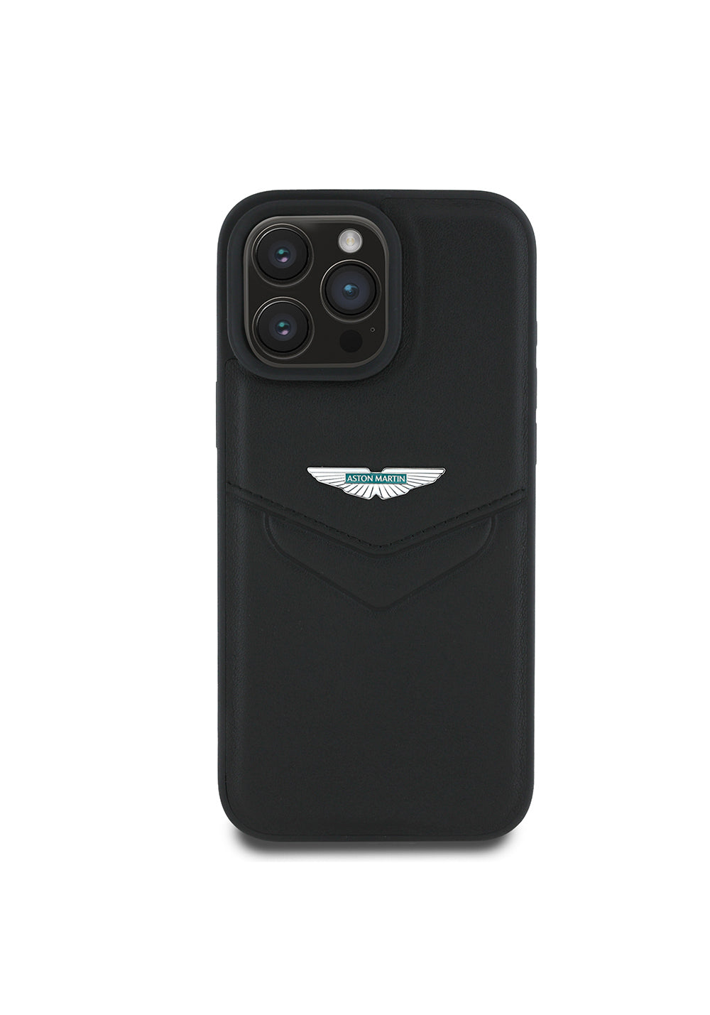 Apple iPhone 16 Pro Kılıf Aston Martin Orijinal Lisanslı Victory Dizayn PU Deri Metal Logolu Kapak