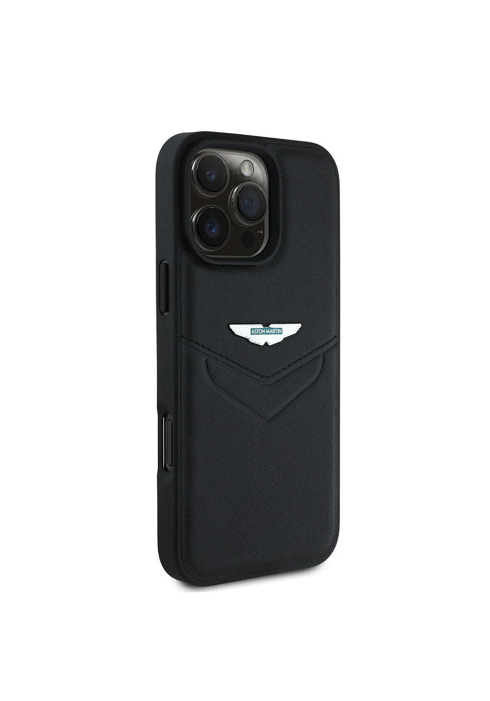 Apple iPhone 16 Pro Max Kılıf Aston Martin Orijinal Lisanslı Victory Dizayn PU Deri Metal Logolu Kapak
