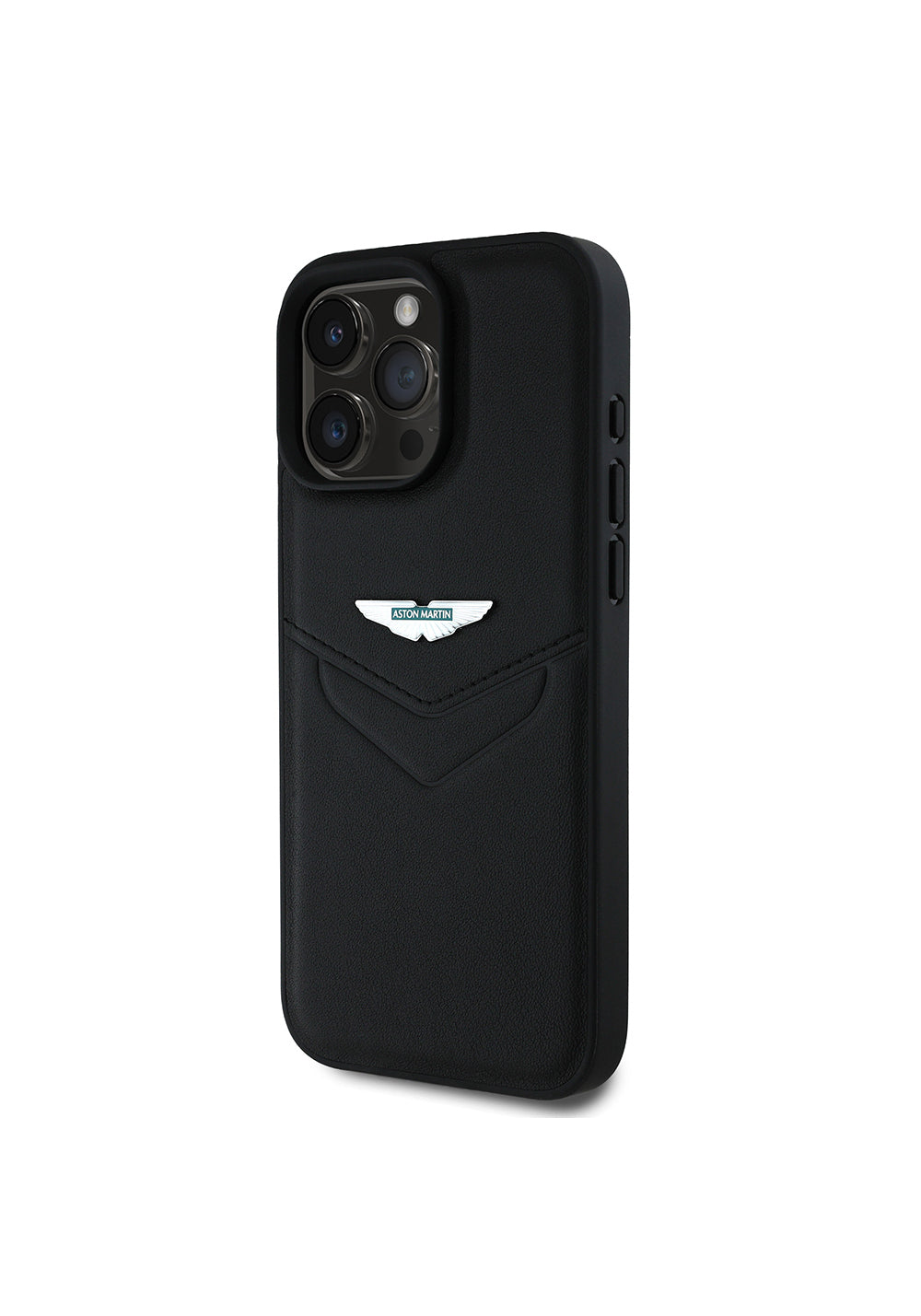 Apple iPhone 16 Pro Max Kılıf Aston Martin Orijinal Lisanslı Victory Dizayn PU Deri Metal Logolu Kapak