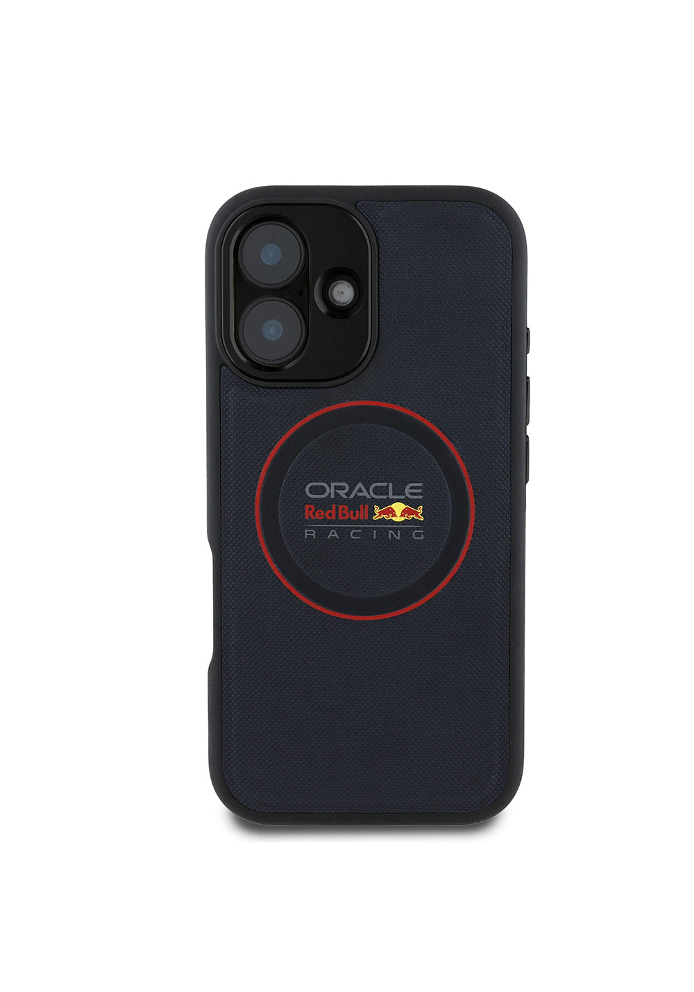 Apple iPhone 16 Kılıf Redbull Orijinal Lisanslı Manyetik Şarj Uyumlu Kırmızı Halka ve Logo Kabartmalı PU Deri Kapak